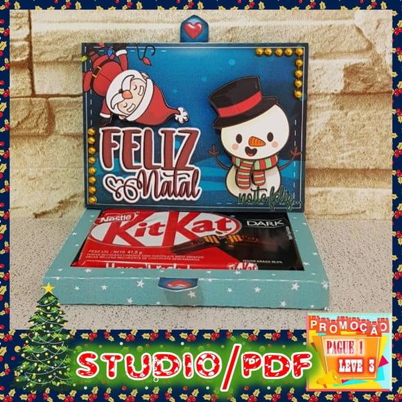 Arquivo de corte Caixa porta kit kat Natal