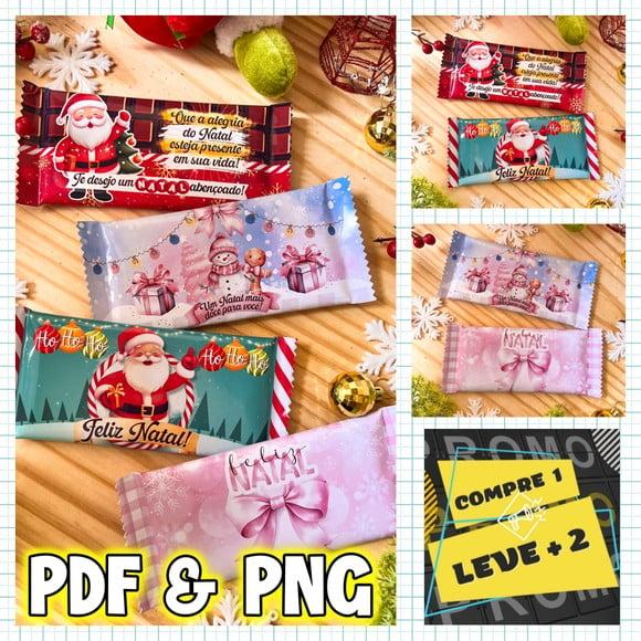 Arquivo de Corte Capa para Barra de Chocolate 80g Natal