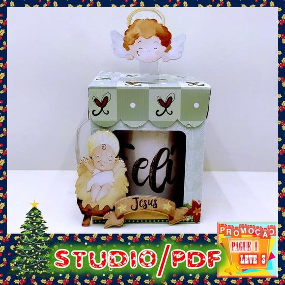 Arquivo de corte embalagem caneca Natal
