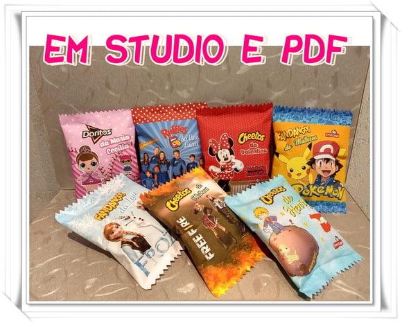 Arquivo de corte Embalagem para salgadinho Studio/PDF