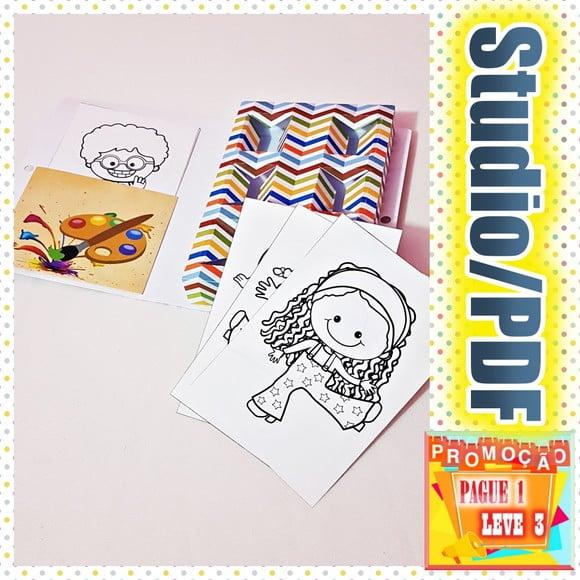 Arquivo de corte kit de colorir Dia das Crianças