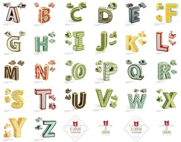 Arquivo de corte Letras maiúscula 3D *Studio