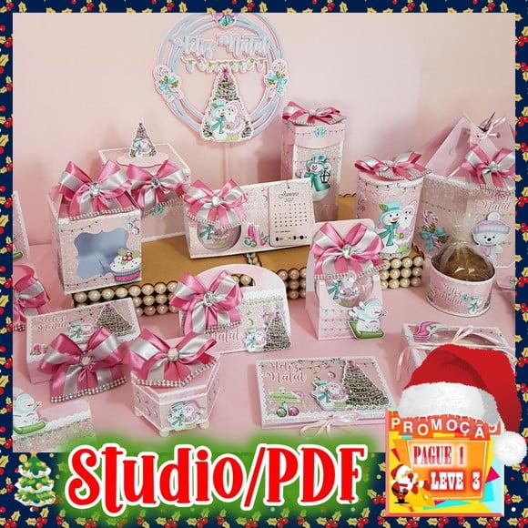 Arquivo de corte Natal Rosa *Studio/PDF
