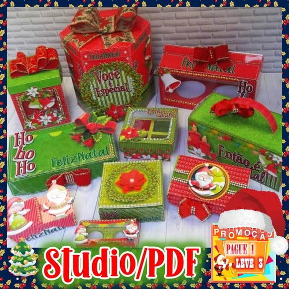 Arquivo de corte Natal verde e vermelho *Studio/PDF/PNG*