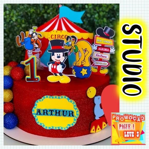 Arquivo De Corte Topo De Bolo Circo Do Mickey *studio*