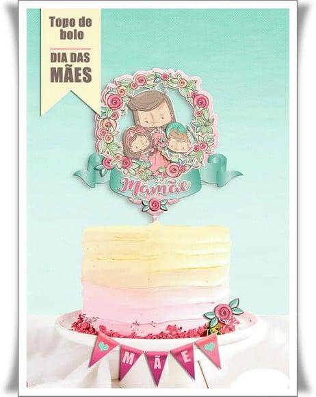 Arquivo de corte Topo de bolo Dia das Mães *DXF