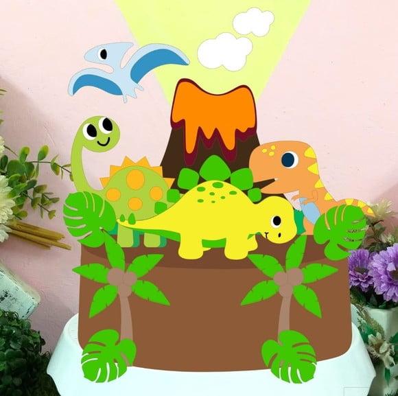 Arquivo de Corte Topo de Bolo Dinossauro Baby *Studio