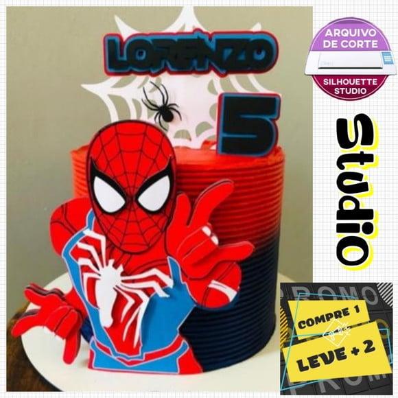 Arquivo de Corte Topo de Bolo Homem Aranha em Camadas 3d