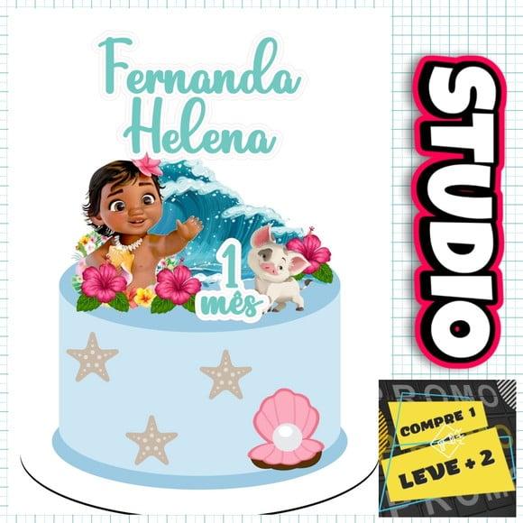 Arquivo de Corte Topo de Bolo Moana Baby com Onda Studio