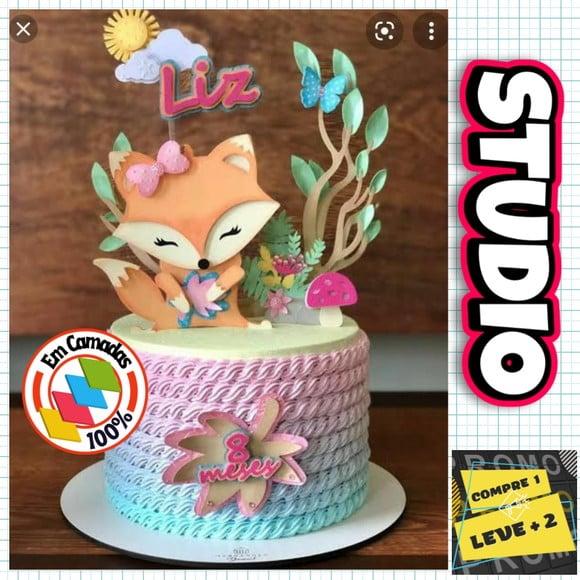 Arquivo de Corte Topo de Bolo Raposinha Studio