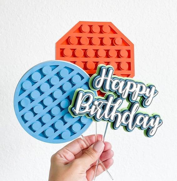 Arquivo de corte topo de bolo Pop It *Studio/SVG/EPS*