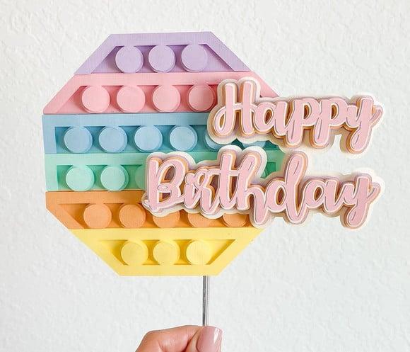 Arquivo de corte topo de bolo Pop It *Studio/SVG/EPS*