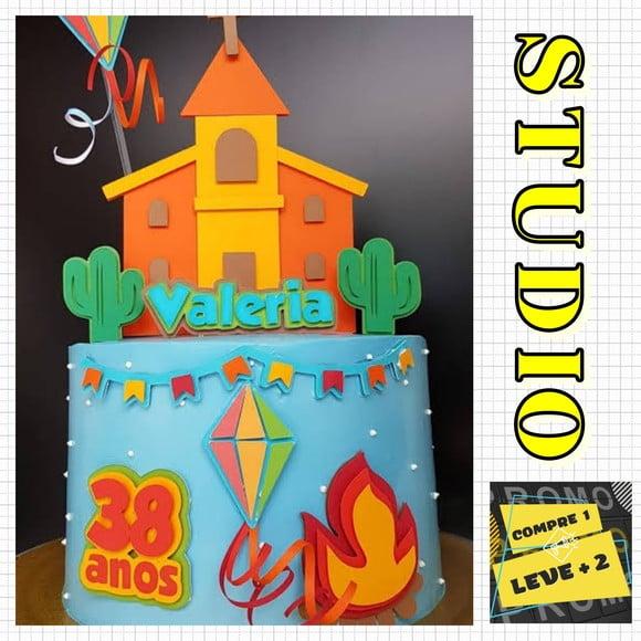Arquivo de Corte Topo de Bolo São João Festa Junina *studio*