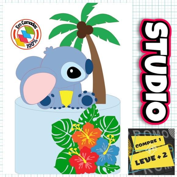 Arquivo de Corte Topo de Bolo Stitch em Camadas