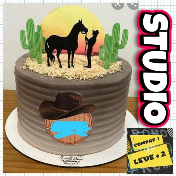 Arquivo de Corte Topo de Bolo Vaqueira Cowgirl Boiadeira