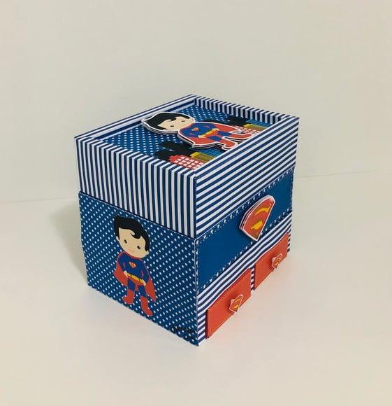 Arquivo Festa na Caixa Super Homem com 2 gavetas Studio/PDF