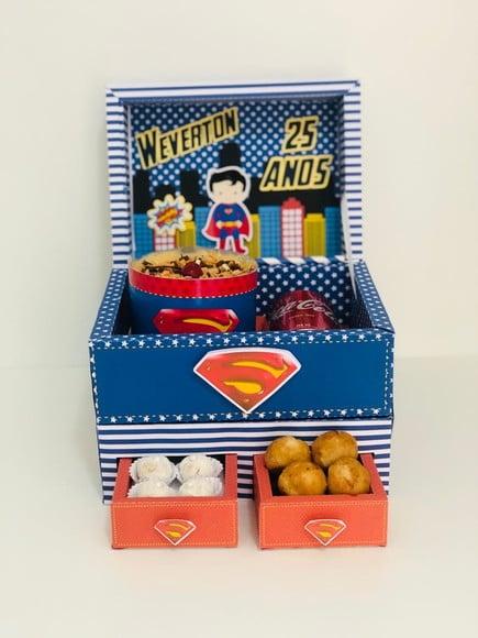 Arquivo Festa na Caixa Super Homem com 2 gavetas Studio/PDF