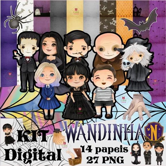 Kit Digital Wandinha Wednesday Familia Addams Cute Baby