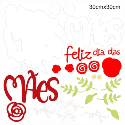 Arquivo de corte Topo de bolo Dia das Mães DXF/PDF/SVG