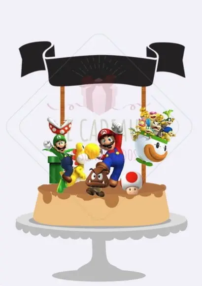 Arquivo de Corte Topo de Bolo Super Mario Bros Studio/PDF