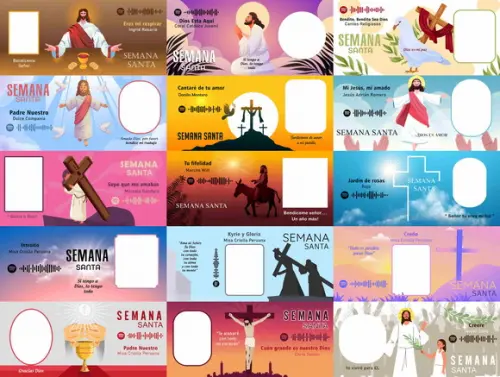 15 Artes para Caneca Semana Santa Religiosa Foto e Música