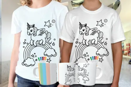 15 Artes para Canecas e Camisas Infantil para Colorir Jpg