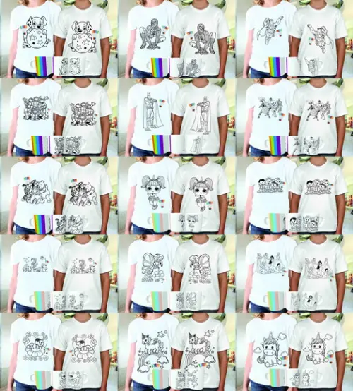15 Artes para Canecas e Camisas Infantil para Colorir Jpg
