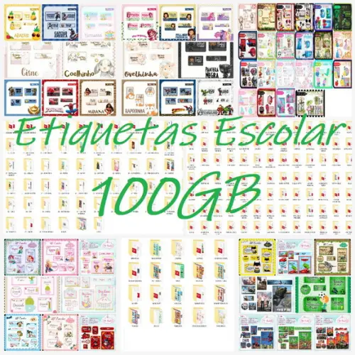 Combo Volta as Aulas 2025 Etiquetas Escolares Encadernação