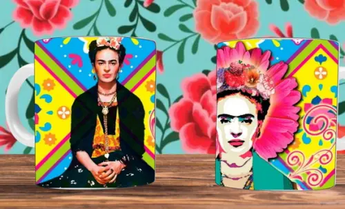 Kit 14 Artes Frida Kahlo Sublimação Estampas Canecas