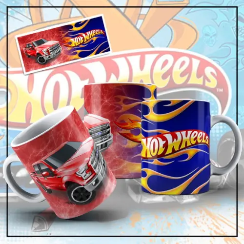 Kit 19 Artes Hot Wheels Sublimação Estampas Canecas