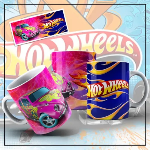 Kit 19 Artes Hot Wheels Sublimação Estampas Canecas