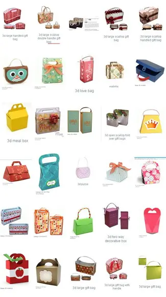 Arquivo de corte Caixa sacolas Bolsa 142 modelos em Studio