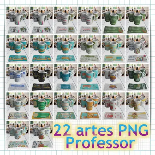 Arquivo digital kit 59 artes para caneca Dia dos Professores
