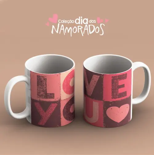 Arquivo digital kit 27 artes para canecas Dia dos Namorados