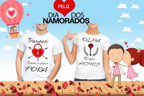Estampas para camisetas Tema Dia dos Namorados JPG/PNG