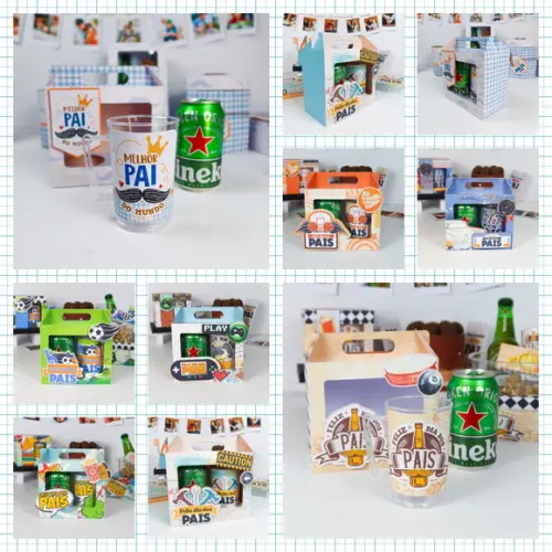 Arquivo Combo Caixa Maleta para Lata e Copo - Dia dos Pais