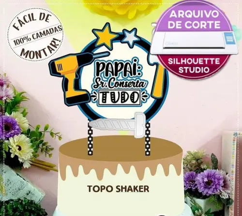 Arquivo de corte 12 topo de bolo - Dia dos Pais **Studio**