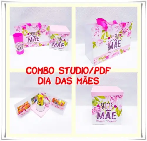 Arquivo de corte caixa café da manha Dia das Mães Studio/PDF