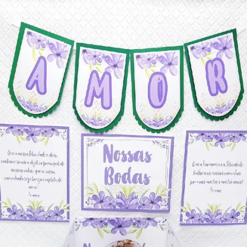 Arquivo de corte Caixa Cenário - Floral Lilás *STUDIO/PDF