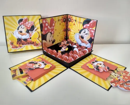 Arquivo de corte Caixa cenário Minnie Vermelha *Studio
