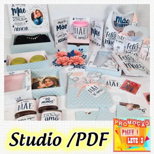 Arquivo de corte Caixa Dia das Mães Studio/PDF