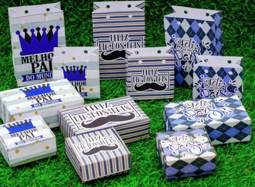 Arquivo de corte caixa doces e sacolas Dia dos Pais *PDF/PNG