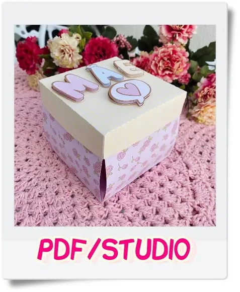 Arquivo de corte Caixa explosão - Dia das Mães Studio/PDF