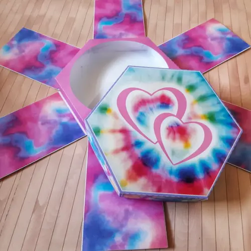 Arquivo de corte Caixa Explosão Tie Dye Studio/PDF