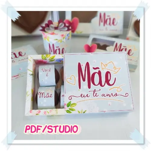 Arquivo de Corte Caixa para brownie - Dia das Mães