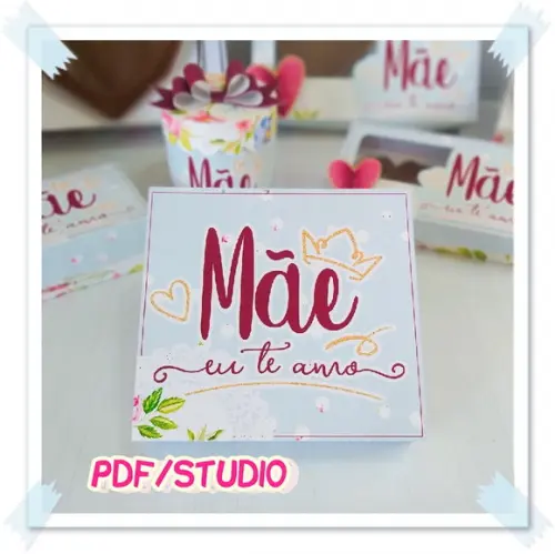 Arquivo de Corte Caixa para brownie - Dia das Mães