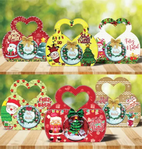 Arquivo de Corte Caixa para Esfera ou Bola Natal *studio/png