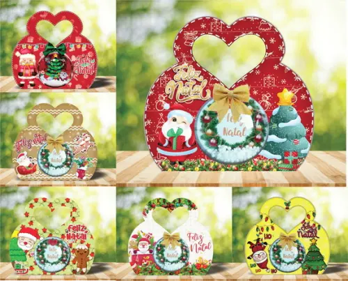 Arquivo de Corte Caixa para Esfera ou Bola Natal *studio/png