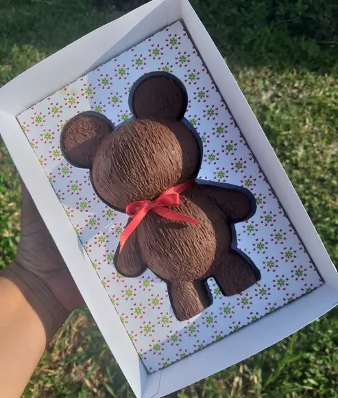 Arquivo de corte caixa para Urso de chocolate Natal