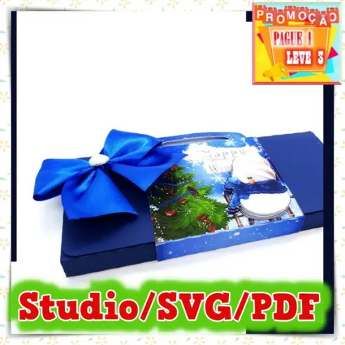 Arquivo de corte Caixa porta barra de Chocolate Natal